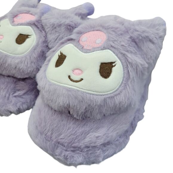 Brand New Sanrio Kuromi Purple Furry Slippers Size: 7US - Picture 3 of 9
